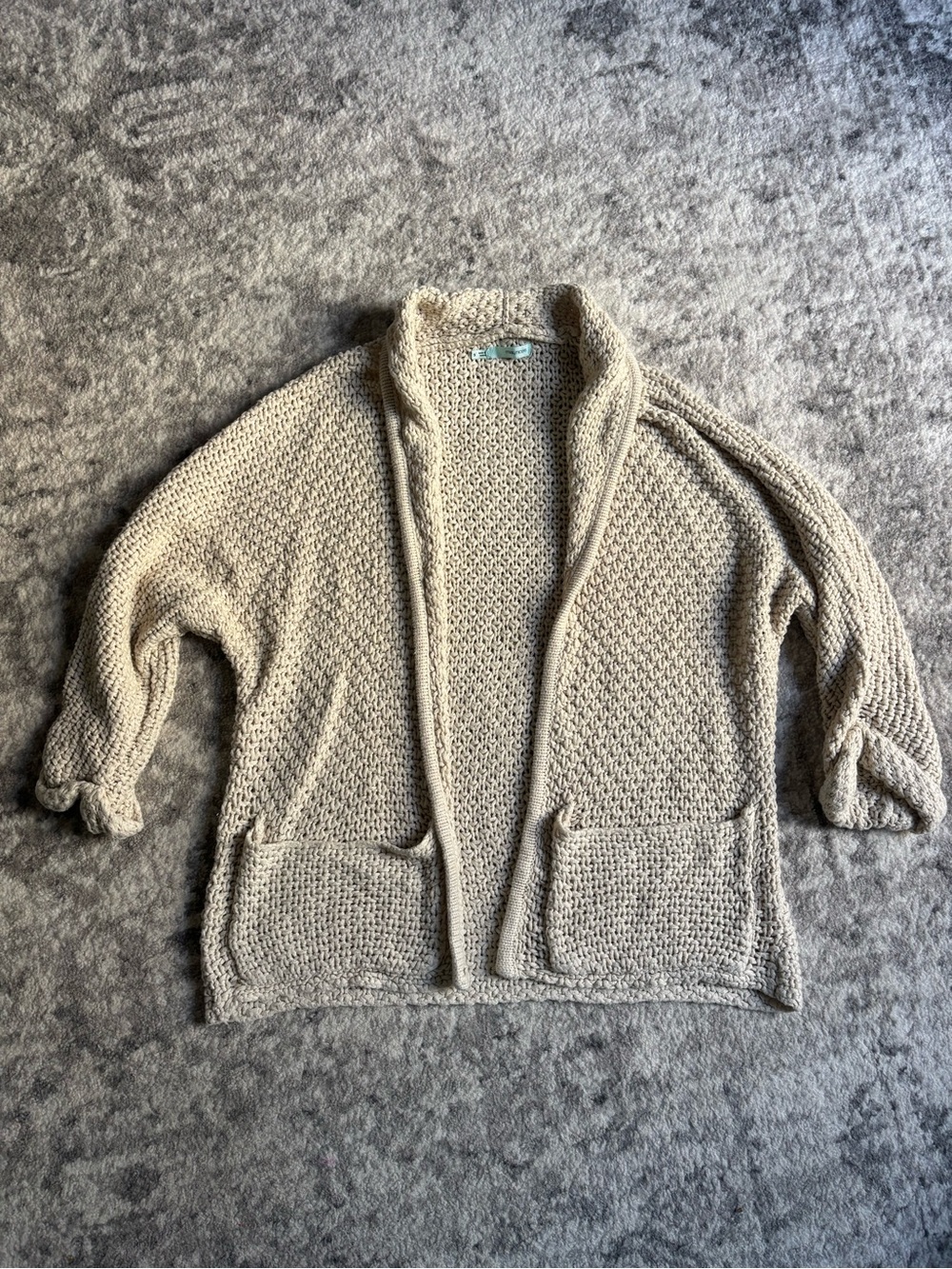 Maurices Cream Open-Front Chunky Knit Cardigan